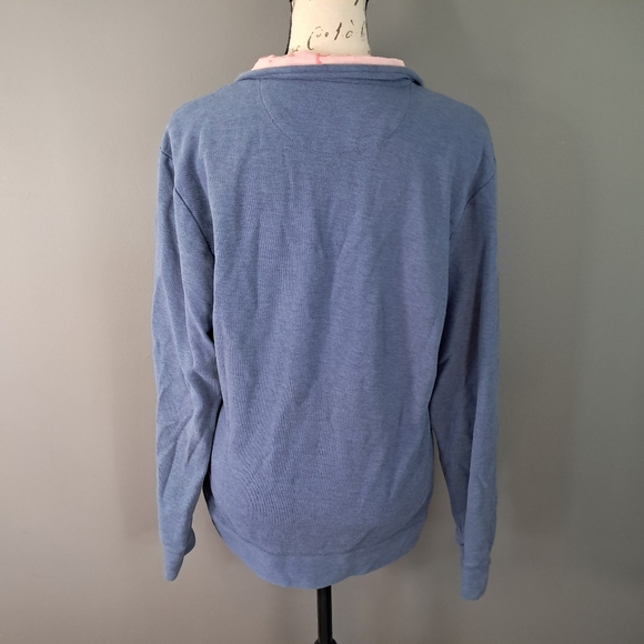 Vineyard Vines Men 1/4 Zip Pullover Sweater Blue Pink Size Small - Picture 2 of 6